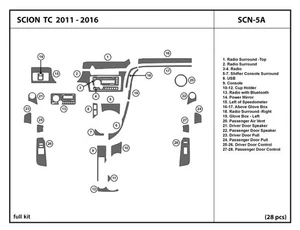 Interior Real Carbon Fiber Dash Trim Kit Overlay for Scion tC 2011-2016 - Picture 1 of 1