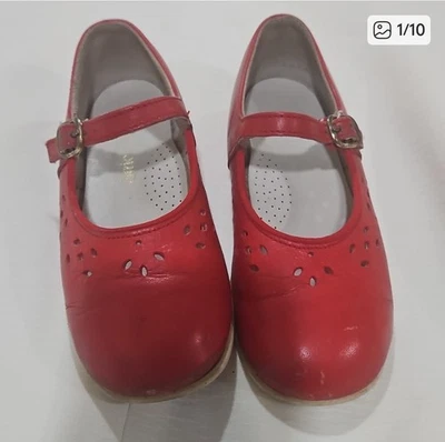 adorável Start Rite Mary Janes Vintage TODOS Sapatos de Couro Meninas Crianças 1960 Tamanho 8 - Imagem 1 de 4