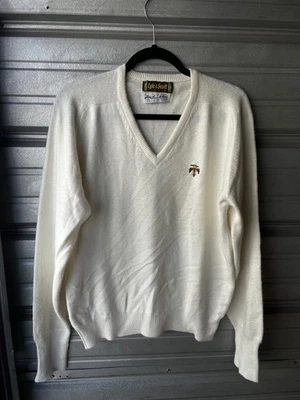 Vintage Lyle & Scott V-Neck Sweater Thunderbird CC Golf Orlon Acrylic Men’s L - Image 1 of 4