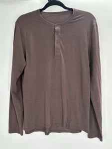 Lululemon Herren Reinstate Langarm Henley meliert braun Größe Medium?? - Bild 1 von 8