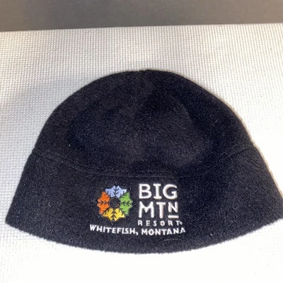 Turtle Fur Fleece Beanie/Unisex One Size Black Big Mountain Resort Whitefish MT - Image 1 of 4