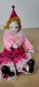 Clown in porcellana rosa 8 pollici - Foto 1 di 10