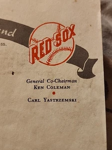 1971 Boston Red Sox Jimmy Fund William Koster Signed Karl Yastrzemski Chairman - Picture 1 of 16