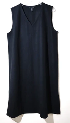 Eileen Fisher $278 Women's Boiled Wool Jersey V-Neck Dress size L - Image 1 of 4