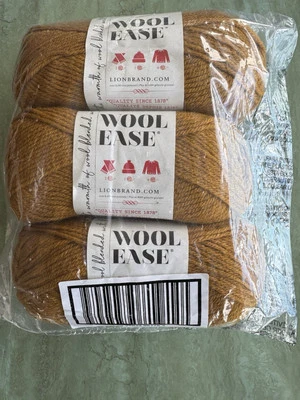 Lion Brand, 'Wool Ease' Acrylic/Wool medium yarn Color 087, Lot 640467, 3skeins - Image 1 of 3