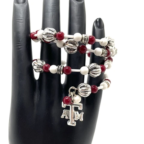 Texas A & M Coil Wrap Bracelet Fan Jewelry Swag Cover