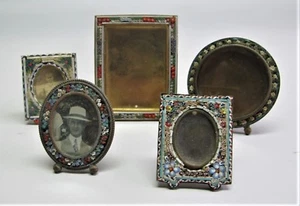 Fine Collection of 5 Antique ITALIAN MICROMOSAIC Picture Frames,  circa 1920s - Picture 1 of 7