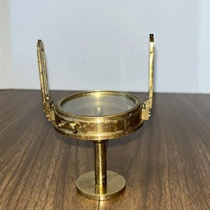 Antique Vintage Brass Surveyors Compass With Stand - Picture 1 of 14
