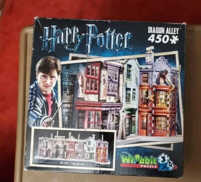 Harry Potter Wrebbit 3D Jigsaw Puzzle - Diagon Alley 450 Pieces - Complete - Image 1 of 4