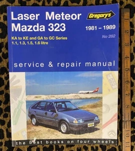 GREGORYS REPAIR MANUAL FORD LASER KA KB KC KE METEOR GA GB GC MAZDA 323 81-89 - Picture 1 of 5