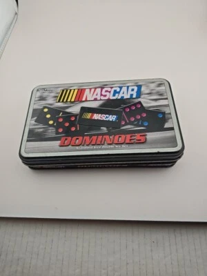 NASCAR Double Six Dominoes Set New in Tin Racing Collector Case - Image 1 of 4