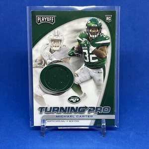 2021 Panini Playoff Michael Carter Turning Pro Jersey Patch RC #TP-MCA Jets - Picture 1 of 2