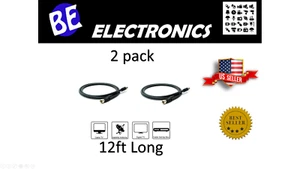 2x 12 ft F Type Connector Screw On RG6 Coax Coaxial Cable Satellite TV Antenna - Picture 1 of 1