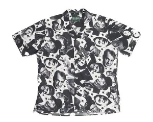 Gitman Vintage $215 Hollywood Stars Print Black & White Camp Shirt S/S XXL - Picture 1 of 6