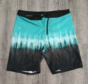Orageous Boardshorts Mens 33 Aqua Black Swim Trunks Classic Comfort Summer  - Imagen 1 de 6
