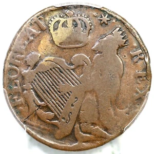 1670s M 1-A R-4 PCGS VF 20 St Patrick Halfpenny Colonial Copper Coin 1/2p - Picture 1 of 3