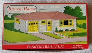 1950's Plasticville #1603-100 O & S Gauge Blue White Ranch House W/ Original Box - Picture 1 of 5