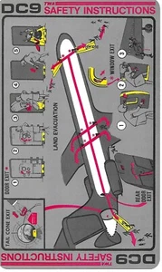 Safety Card - TWA - DC-9 - c1989 (S4555) - Picture 1 of 1