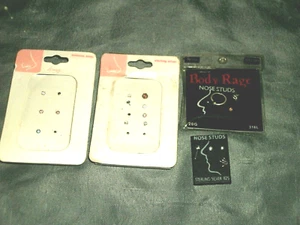 19er Set Damen Nasenstecker silberfarben Metall mit mehrfarbigen Strasssteinen Neu - Bild 1 von 3