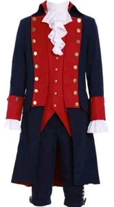 Medieval Colonial Military Uniform Colonial Hamilton Cosplay Costume Men's XL - Picture 1 of 4