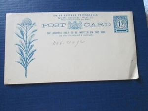 New South Wales 1 1/2d Blue Stationery Printed Postcard 1890c Unused (Thistle) - Picture 1 of 3