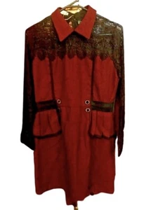 VINTAGE STYLE RED & BLACK LACE DRESS SIZE XL BRAND NEW - Picture 1 of 5