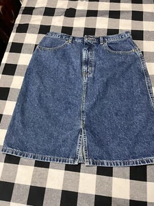 Eddie Bauer Women's Blue Denim Jean Pencil Skirt Size Petite 10, Zipper, Pockets - Picture 1 of 8