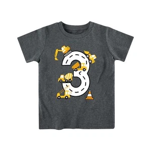 Boys' Birthday T Shirt 3rd Construction Excavator Graphic Tee Shirts Cool Sho... - Picture 1 of 5