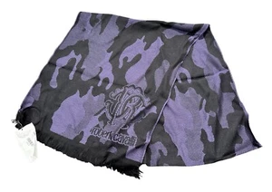 Roberto Cavall zweifarbig Wolle Logo Unisex Schal lila/schwarz neu ohne Etikett kostenloser Versand - Bild 1 von 4