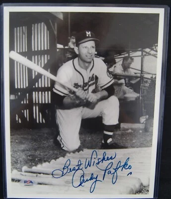 ANDY PAFKO Autographed 8x10 Photo PSA/DNA BRAVES/CUBS AUTO  - Image 1 of 3
