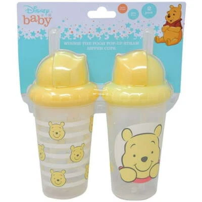 Tazas para sorber niños/niñas Disney para niños pequeños | Taza para sorber de 10 onzas 2 paquetes Winnie the Pooh Foto 1 de 3
