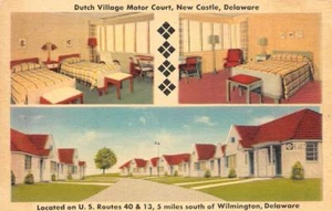 CORTE DE MOTOR HOLANDÉS Castillo Nuevo, Delaware Roadside C1940 Postal De Colección - Imagen 1 de 1