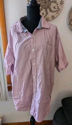 Men's Weatherproof Vintage Red Geometric Design SS Button Down Shirt Size 3X - Image 1 of 4