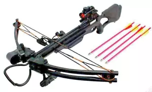 175lbs Hunting Crossbow Package Red Dot Scope Arrows Quiver and Cocking Device - Picture 1 of 1