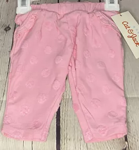 ** NWT- Baby Girls Dot Print Joggers Pants - Cat & Jack- Sz -NB - Picture 1 of 6