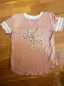 Wistful Park XL Girls Sequin Winged Horse Mauve Top - Picture 1 of 4