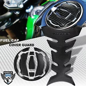 ALMOHADILLA DE TANQUE DE COMBUSTIBLE PROFESIONAL NEGRA PERFORADA + CUBIERTA TAPA DE GAS NINJA 650/400/Z650/Z900 - Imagen 1 de 9