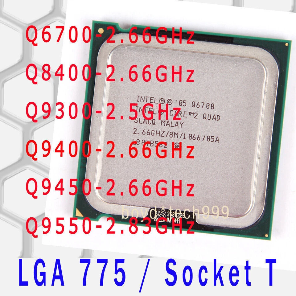 Procesador CPU Intel Core 2 Quad Q6700 Q8400 Q9300 Q9400 Q9450 Q9550 LGA 775/T - Imagen 1 de 1
