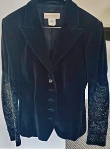 DRIES VAN NOTEN  VINTAGE black beaded velvet jacket blazer sz 38 - Picture 1 of 8