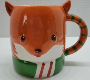 Fox Coffee Mug Green Orange Red White Walmart Oversized Ceramic Cup 4 1/2" - Picture 1 of 7
