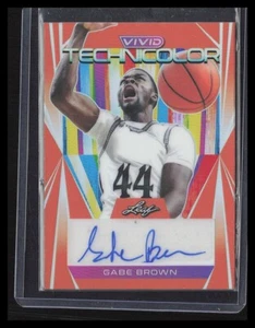GABE BROWN 2022 Leaf Vivid Basketball Technicolor Orange Auto 1/10 Michigan St. - Picture 1 of 2