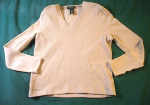 Ralph Lauren Pullover hellcreme V-Ausschnitt Damen Petite Medium - Bild 1 von 13