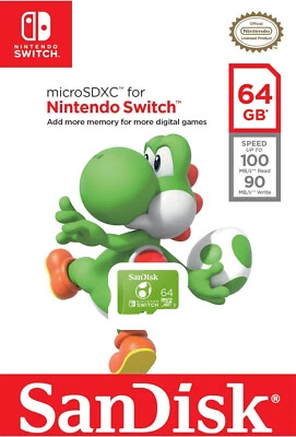SanDisk 64 GB Micro SD XC Memory Card for Nintendo Switch / Lite Green Yoshi Edi - Image 1 of 4