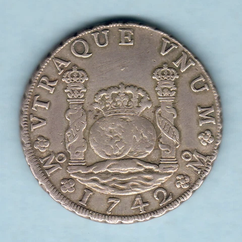 Mexico. 1742-MF 8 Reales - Pillar Dollar.. VF Cover