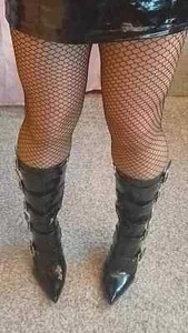 BLACK INDUSTRIAL NET FENCE FISH WHALE EXTRA LARGE HIGH WAIST RAVE TALL L XL XXXL - Picture 1 of 1