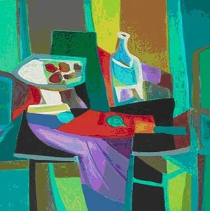 Marcel Mouly "Compotier Blanca Tableau Noir" PREISVORSCHLAG MACHEN #DDSBA - Bild 1 von 1