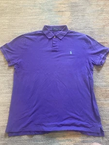 Polo Ralph Lauren uomo manica corta taglia XL viola personalizzata slim fit - Foto 1 di 4