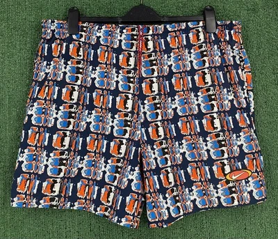 Pantalones Cortos Swoosh De Colección Años 90 Nike Etiqueta Blanca Colorido Estampado Goma Para Hombre’s Talla Grande Foto 1 de 4