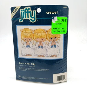 Jiffy Just A Little Slip 3 Angels Crewel Kit 16045 7 x 5 Inches NEW - Picture 1 of 2