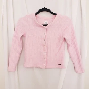 Justice Mädchen rosa flauschiger Button Down Pullover Gr. M (10) - Bild 1 von 18
